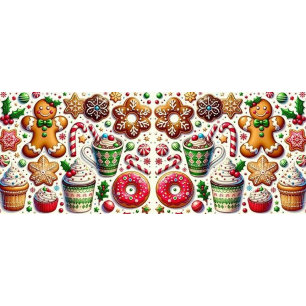 Pink Christmas Doughnuts and Gingerbread Cookies Coffee Mug