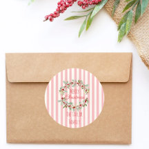 Pink Christmas Envelope Seal | Merry Christmas Flo