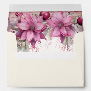 Pink Christmas Flowers  Envelope