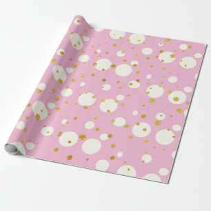 Pink Christmas Geometric design Dotty  Wrapping Paper