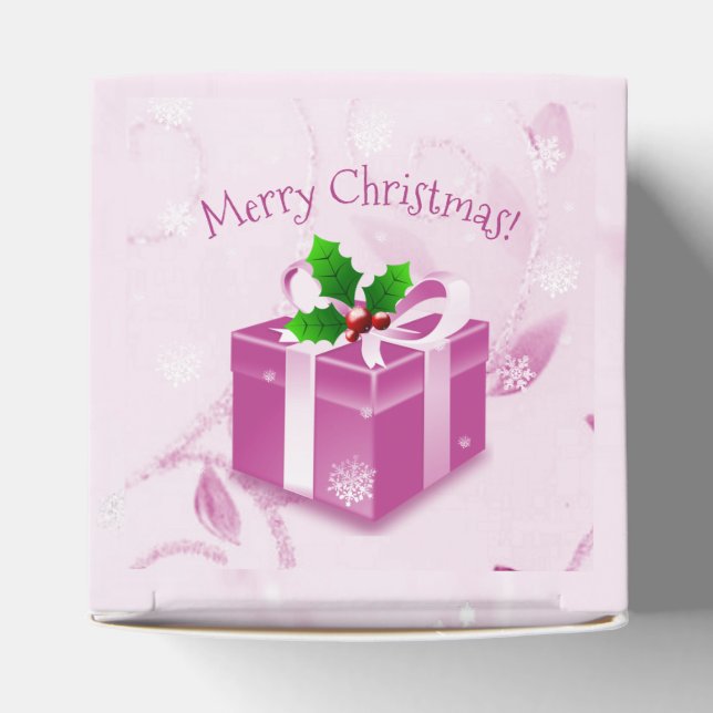 Pink Christmas Gift Favour Box (Top)