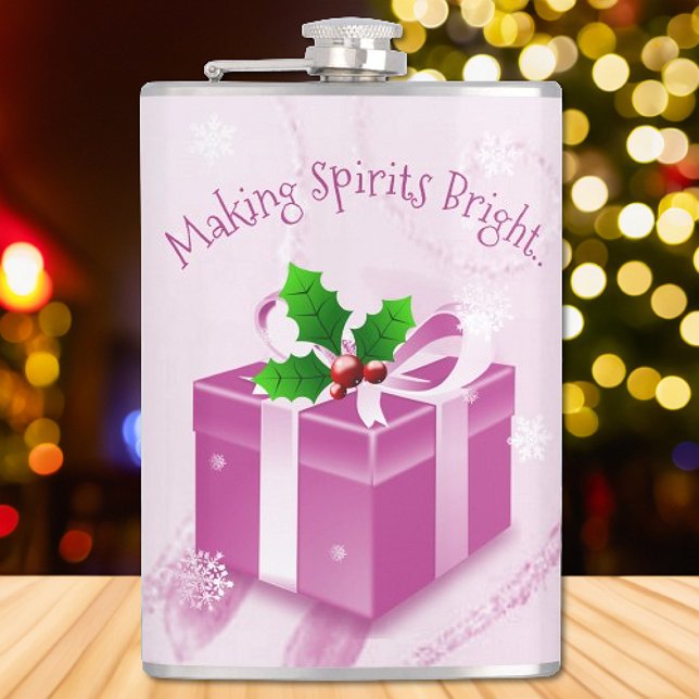 Pink Christmas Gift Flask (Pink Christmas Gift Flask)