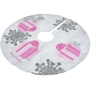 Pink Christmas Gift Tree Skirt