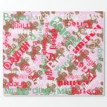 Pink Christmas Gingerbread Gift Wrap Name Changing<br><div class="desc">Pink Country Christmas Gingerbread Gift Wrap with Pale Green, white and red. Name Changing Collage in the colours of your choice. Make someone feel very special with personalized wrapping paper with any names you choose. "Merry Christmas" Just type their name. Click customize, edit to change background colour. Simple name and...</div>