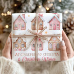 Pink Christmas Gingerbread Houses Wrapping Paper<br><div class="desc">Wrap your holiday gifts in sweetness with this charming Pink Christmas Gingerbread Houses wrapping paper! Featuring delightful gingerbread houses in a playful pink colour palette, this wrapping paper brings a whimsical touch to your holiday festivities. Perfect for spreading Christmas wishes and joy, it’s ideal for wrapping gifts for family, friends,...</div>