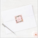Pink Christmas Girl Baby Shower Square Sticker<br><div class="desc">Add a festive touch to your baby shower with this adorable Pink Christmas Girl square sticker! Perfect for favour bags or decor,  this sweet design features a pink holiday theme that’s fun and charming for celebrating a baby girl. Matching items in our store Cava party design</div>