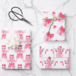Pink Christmas Girl Gingerbread Candy Cane Gift    Wrapping Paper Sheet<br><div class="desc">Wrap your gifts nicely with this cool wrapping paper,  featuring pink Christmas theme elements.</div>