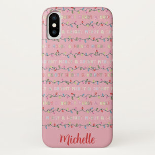 Pink Christmas Lights Case-Mate iPhone Case