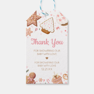 Pink Christmas Little Cookie Favour Tags