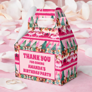 Pink Christmas Nutcracker Ballerina Kids Birthday Favor Box