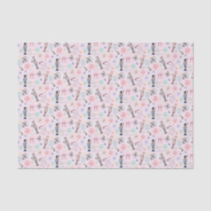 Pink Christmas Nutcracker, Gingerbread & Snowmen  Tissue Paper
