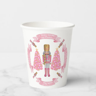 Pink Christmas Nutcracker Paper Cup