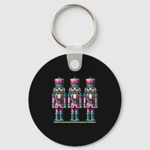 Pink Christmas Nutcracker Xmas Pink Nutcracker  Keychain