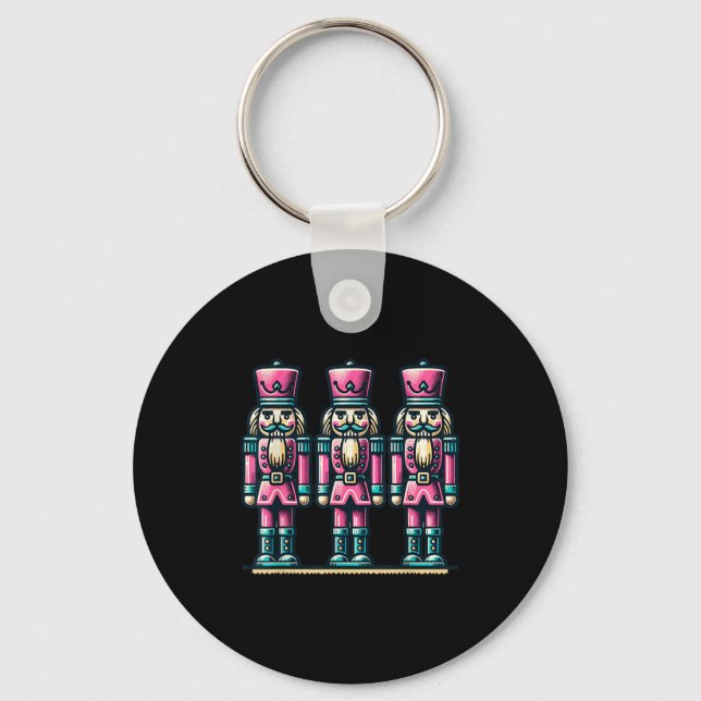 Pink Christmas Nutcracker Xmas Pink Nutcracker  Keychain (Front)