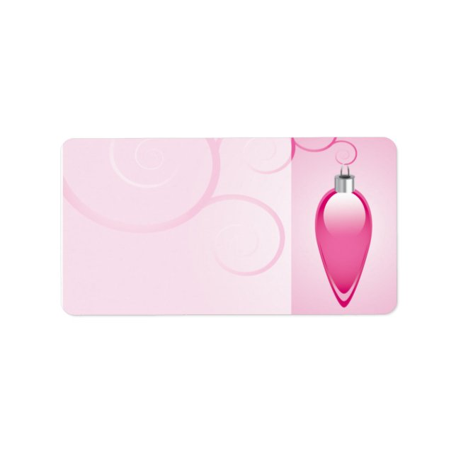 Pink Christmas Ornament Envelope Labels (Front)