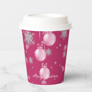 Pink Christmas Ornaments Paper Cup