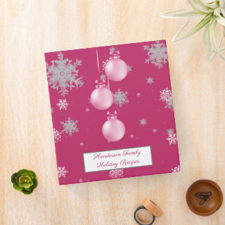 Pink Christmas Ornaments Recipe Binder