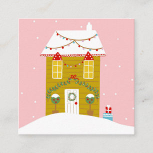 Pink Christmas Party Kids Birthday Holiday Enclosure Card