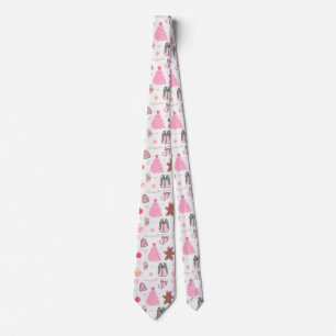  Pink Christmas Pattern Tie