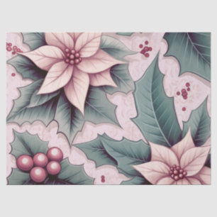 Pink Christmas Poinsettia Tissue Paper