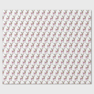 Pink Christmas Reindeer Gay Rainbow Pride Wrapping Paper