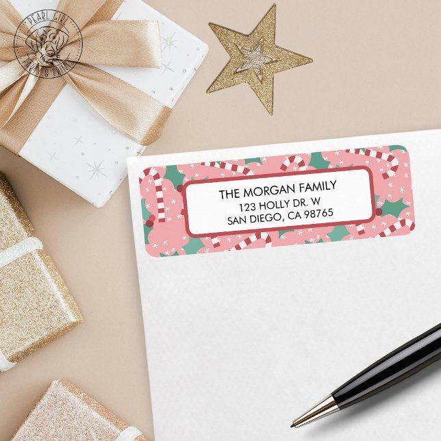 Pink Christmas Return Address (Creator Uploaded)