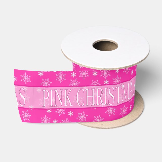 Pink Christmas Satin Ribbon (Spool)
