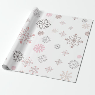 Pink Christmas Snowflake Wrapping paper