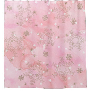 Pink Christmas Snowflakes Boho Pattern