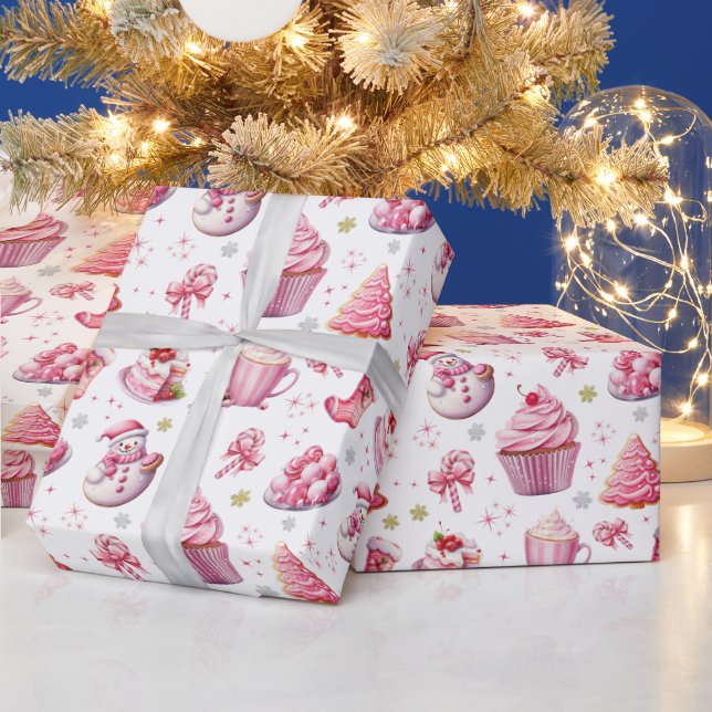 Pink Christmas Sweet Cute Fun Wrapping Paper (Holidays)
