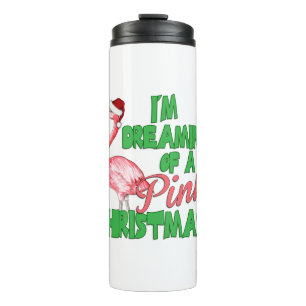 Pink Christmas Thermal Tumbler