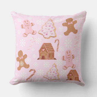 Pink Christmas Throw Pillow