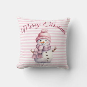Pink Christmas Throw Pillow