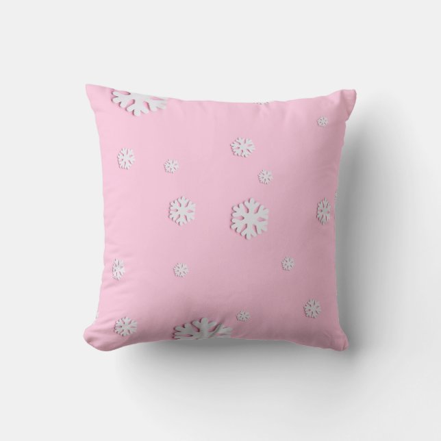 Pink Christmas  Throw Pillow (Front)