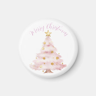 Pink Christmas Tree Magnet