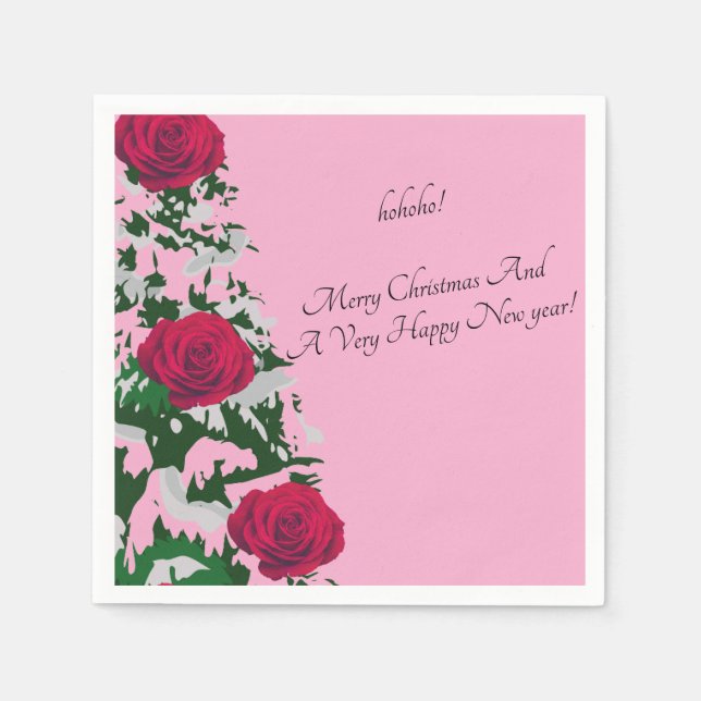 PINK CHRISTMAS TREE  NAPKIN (Front)