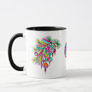 Pink Christmas Tree Ornament Aesthetic Mug