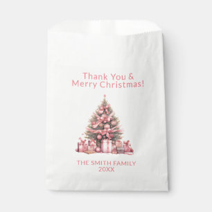 Pink Christmas Tree Party Favour Bag
