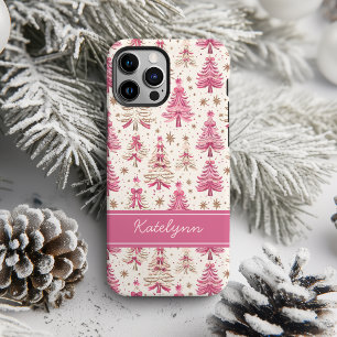 Pink Christmas Tree Phone Case Personalized