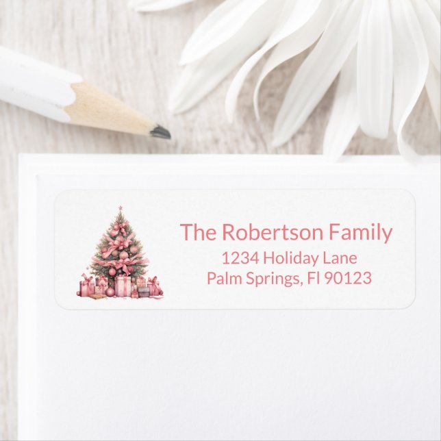 Pink Christmas Tree Return Address (Insitu)