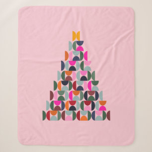 Pink Christmas Tree Sherpa Blanket