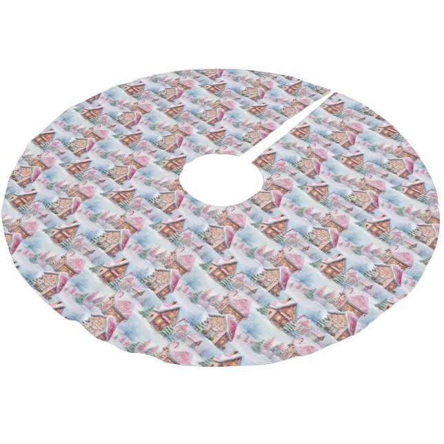 Pink Christmas Tree Skirt (Angled)