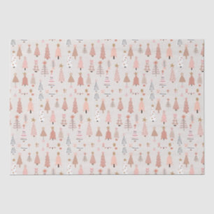 Pink Christmas tree Tissue Paper