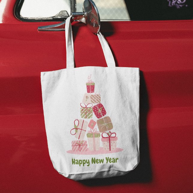 Pink Christmas Tree Tote Bag (Creator Uploaded)