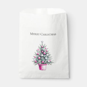 Pink Christmas Tree with Ornaments Favour Bag