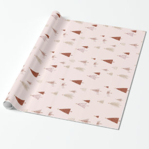 Pink Christmas Trees Christmas Wrapping Paper