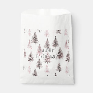 Pink Christmas Trees Favour Bag