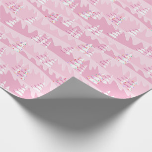 Pink Christmas Trees Wrapping Paper