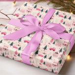 Pink Christmas Vintage Town Wrapping Paper<br><div class="desc">This design may be personalized in the area provided by changing the photo and/or text. Or it can be customized by choosing the click to customize further option and delete or change the colour of the background, add text, change the text colour or style, or delete the text for an...</div>