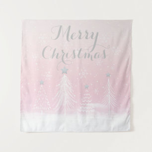 Pink Christmas Wonderland Tapestry
